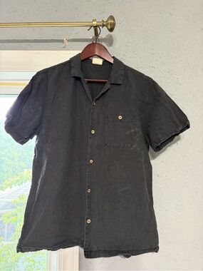 Cotton On Black Short-Sleeve Button-Down Shirt